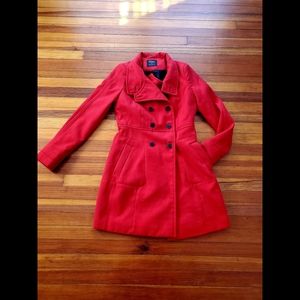 Zara Trafaluc Peacoat, Red, Like New, M